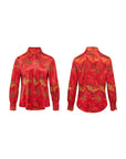 YAYING Chinese-style Printed Belted Blouse