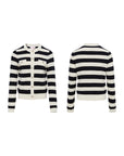 EP YAYING Striped Knitted Cardigan