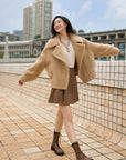 EP YAYING Knit Lace Up Ankle Boots