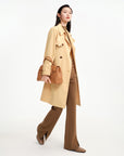 EP YAYING Fine Knitted Front Slits Pants