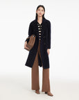 EP YAYING Fine Knitted Front Slits Pants