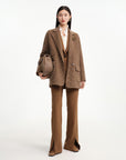 EP YAYING Fine Knitted Front Slits Pants