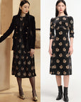 EP YAYING Printed Midi Dress