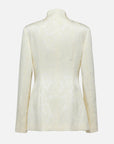EP YAYING Mulberry Silk Wool Jacquard Blazer Coat