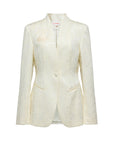 EP YAYING Mulberry Silk Wool Jacquard Blazer Coat
