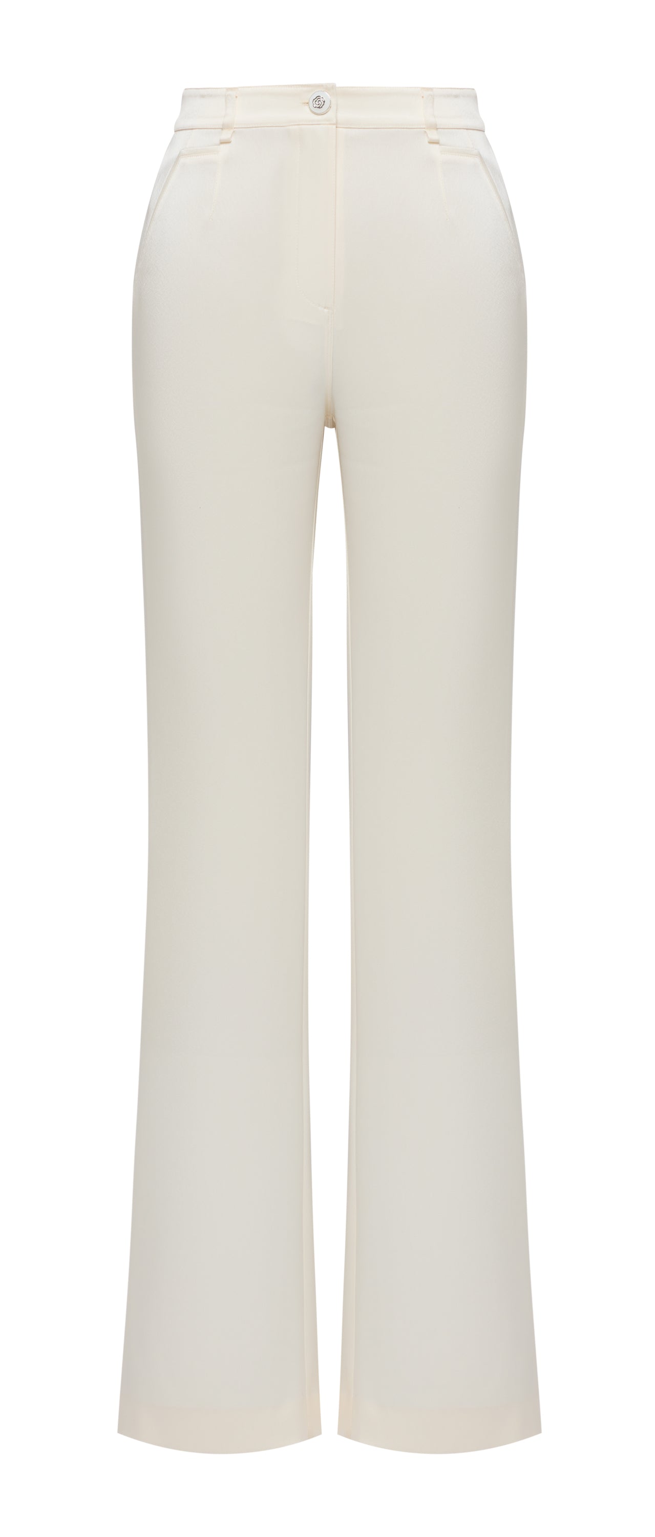 YAYING Cream Straight-Leg Trousers