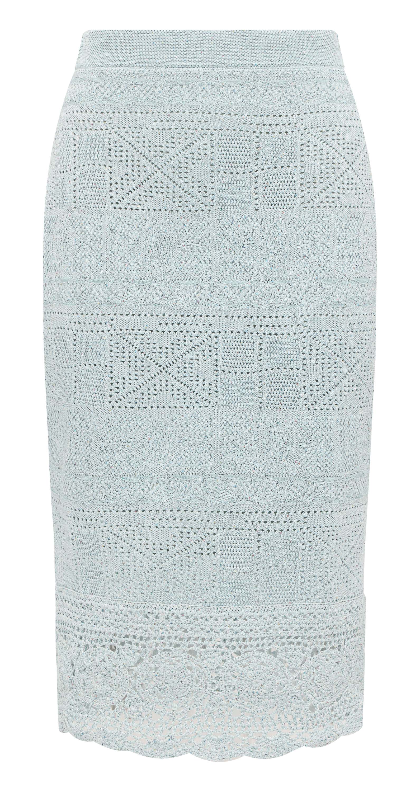 YAYING Light Blue Lace Pencil Skirt