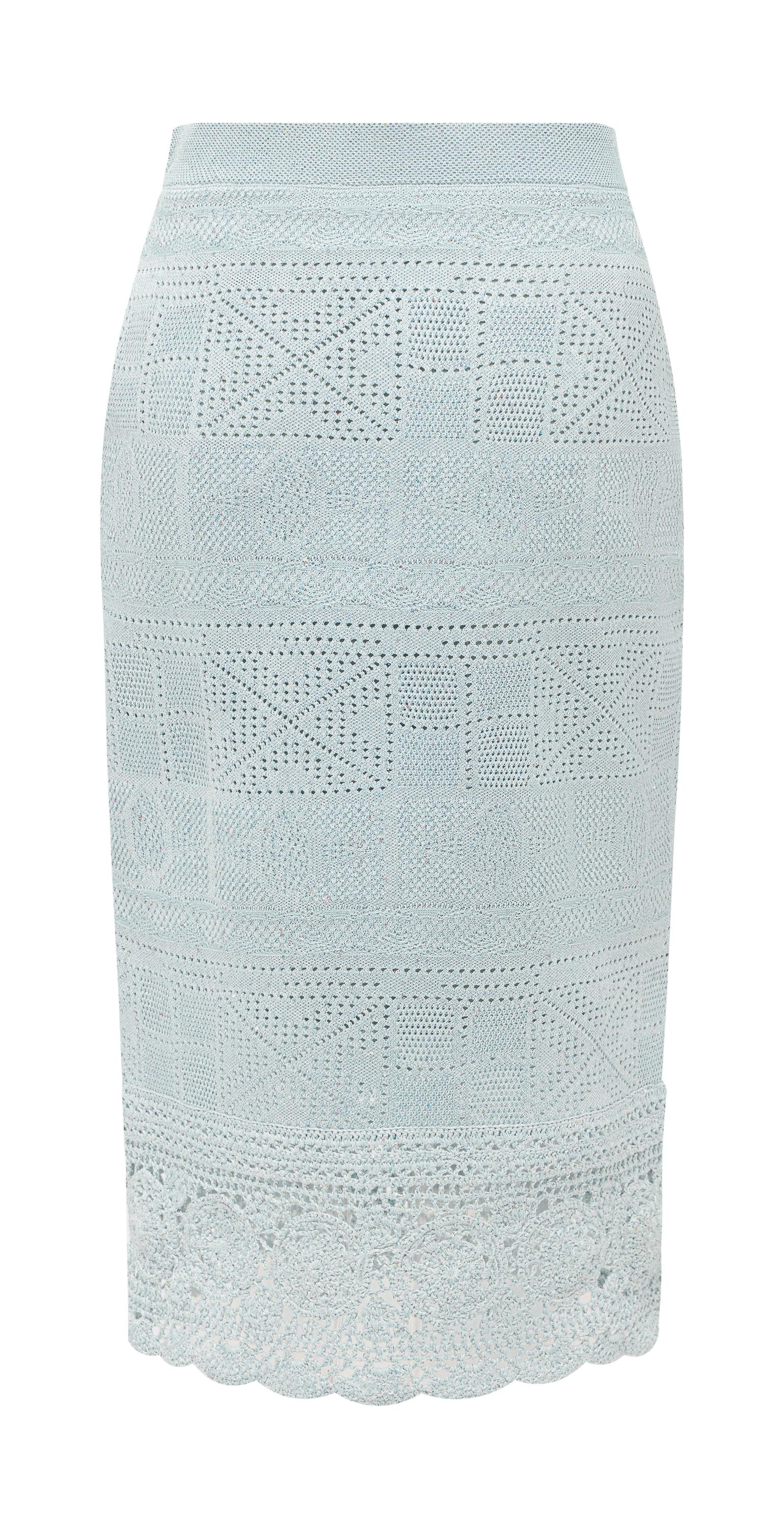 YAYING Light Blue Lace Pencil Skirt