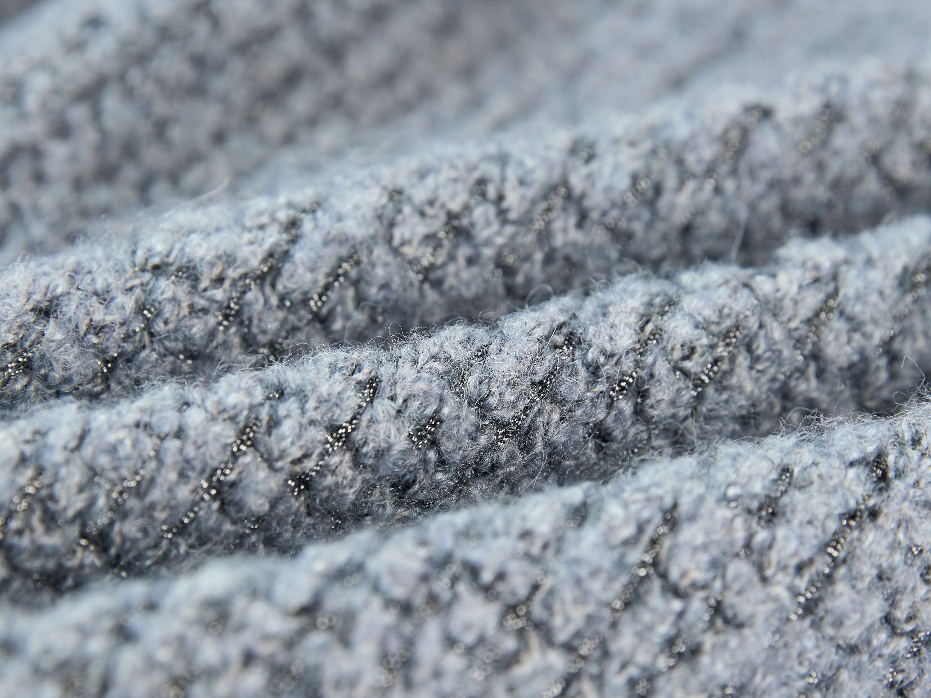YAYING Grey Textured Midi Dress