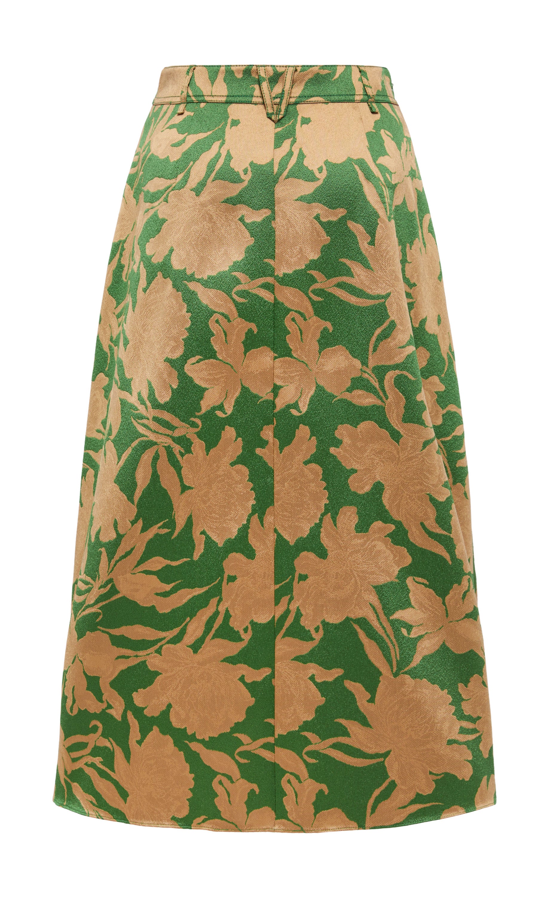 YAYING Green Floral Midi Skirt