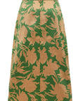 YAYING Green Floral Midi Skirt