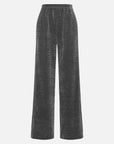 EP YAYING Black Textured Fabric Pants
