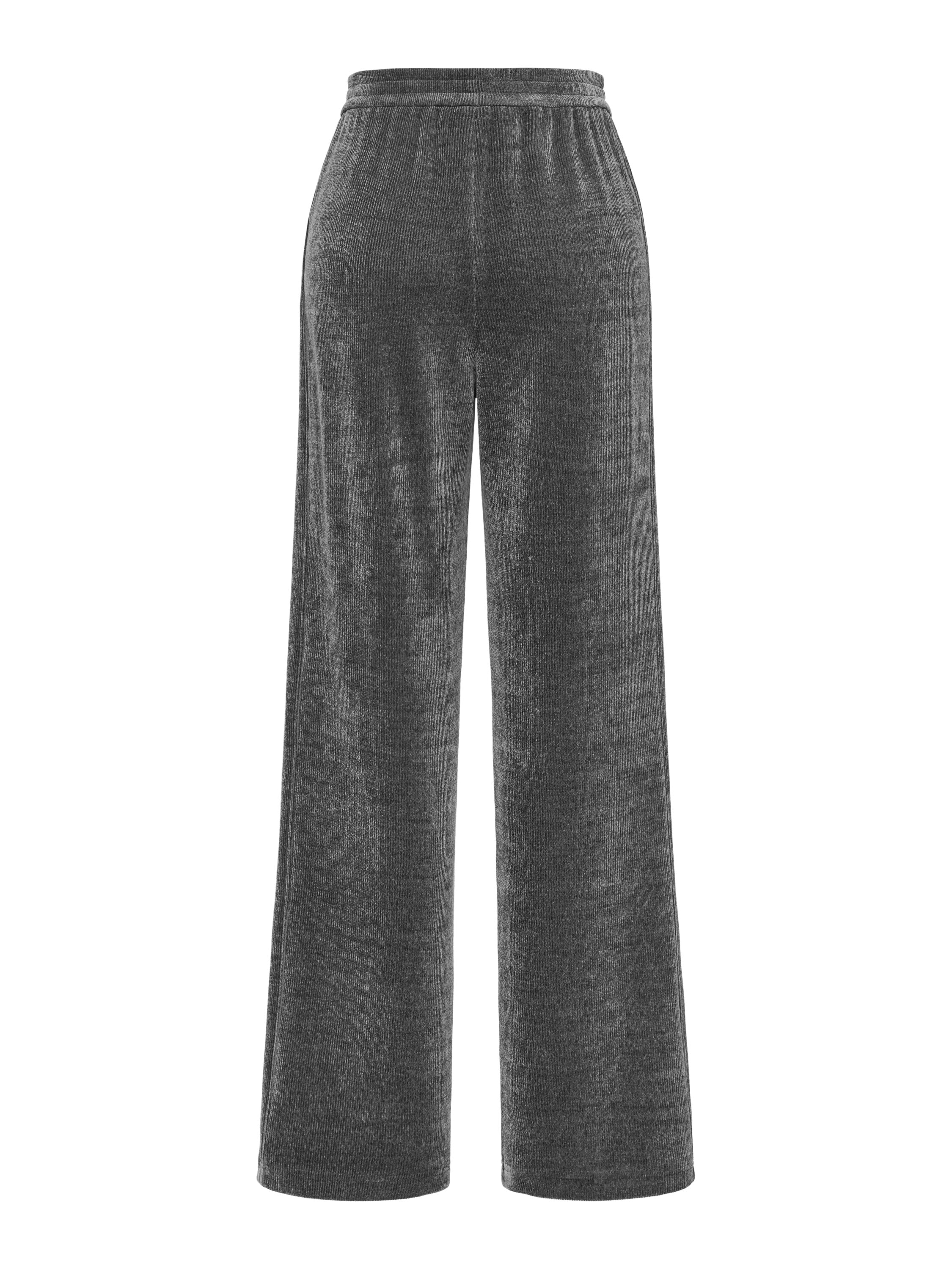 EP YAYING Black Textured Fabric Pants