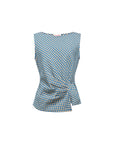 EP YAYING Cotton Check Pleated top