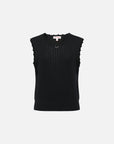 EP YAYING Triacetate Structured Mandarin Collar Waist-Cinching Vest