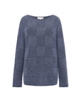 EP YAYING Wool-Cashmere Blend Plaid Knit Sweater