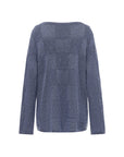 EP YAYING Wool-Cashmere Plaid Oversized Pullover Sweater