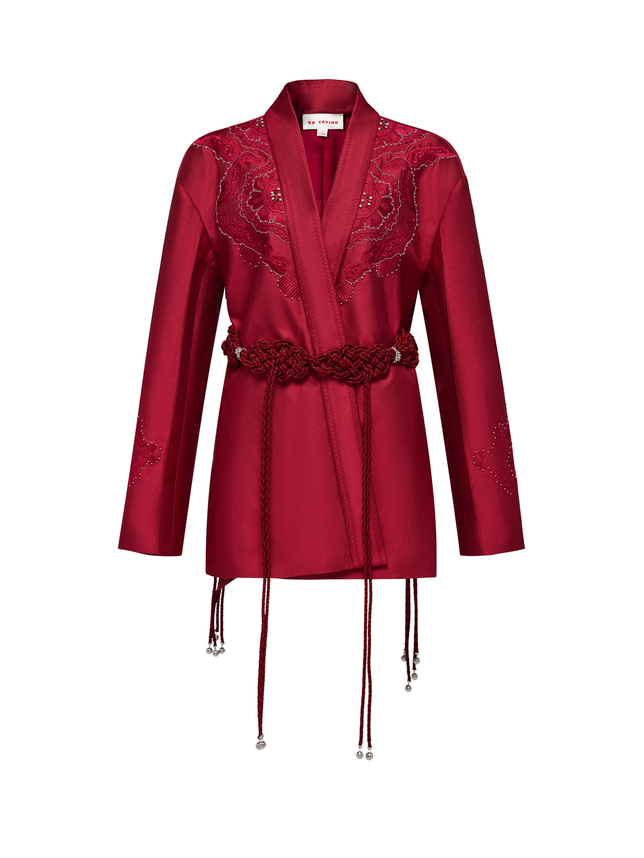YAYING Red Waist Tie Jacket