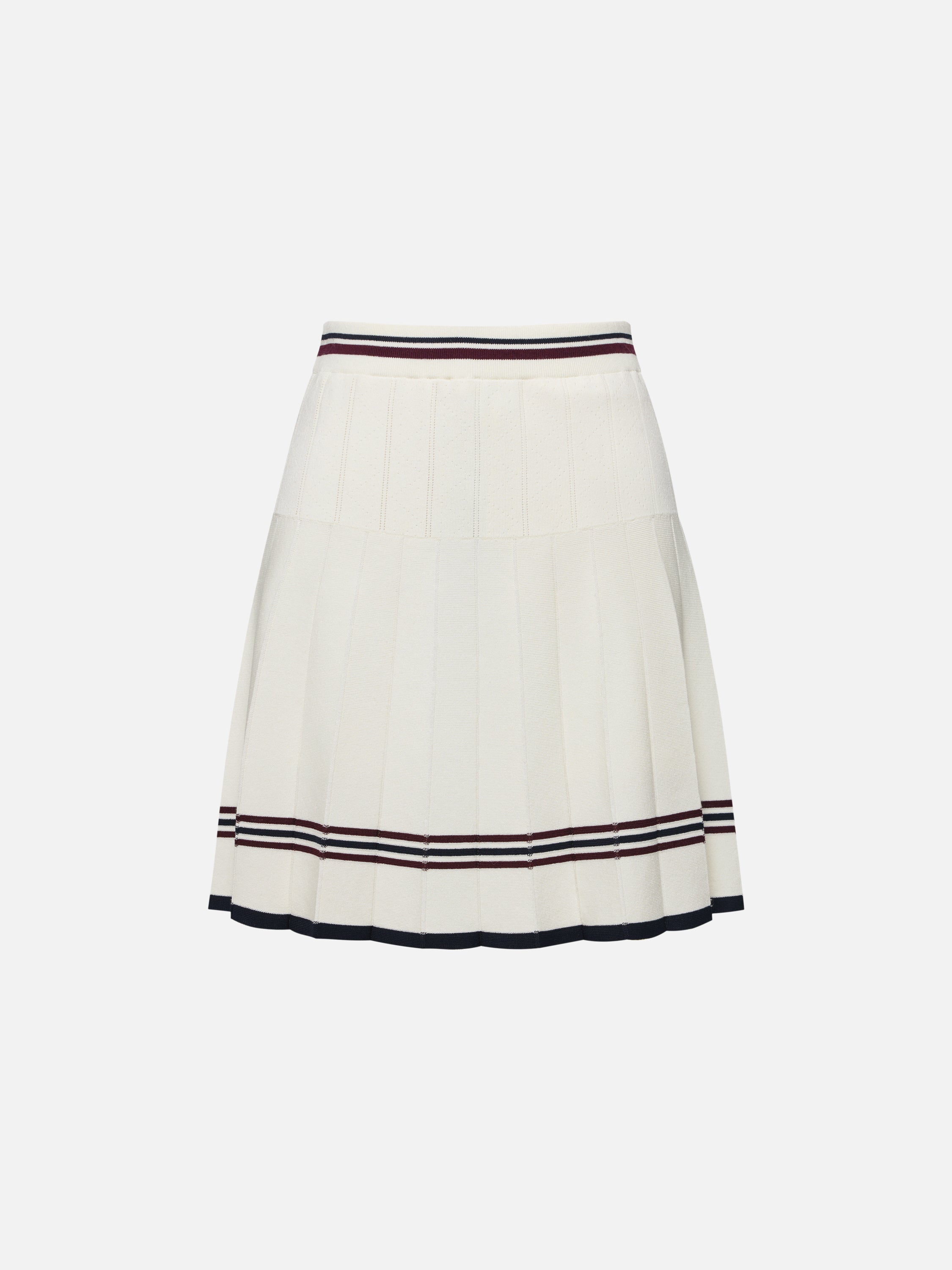 EP YAYING Sporty Contrast Stripe Pleated Mini Skirt