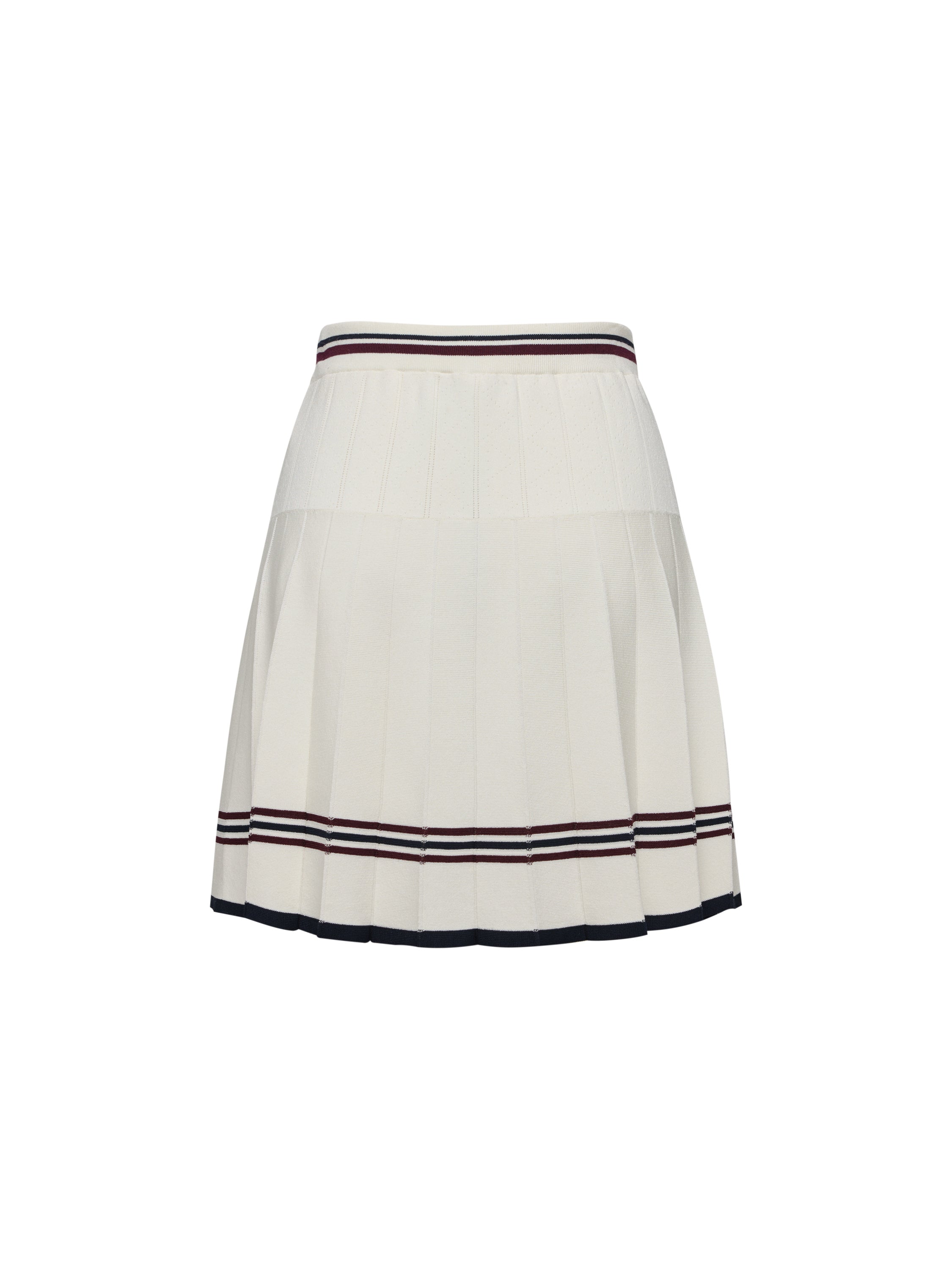EP YAYING Sporty Contrast Stripe Pleated Mini Skirt