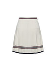 EP YAYING Sporty Contrast Stripe Pleated Mini Skirt