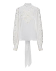 EP YAYING Embellished Silk Blouse