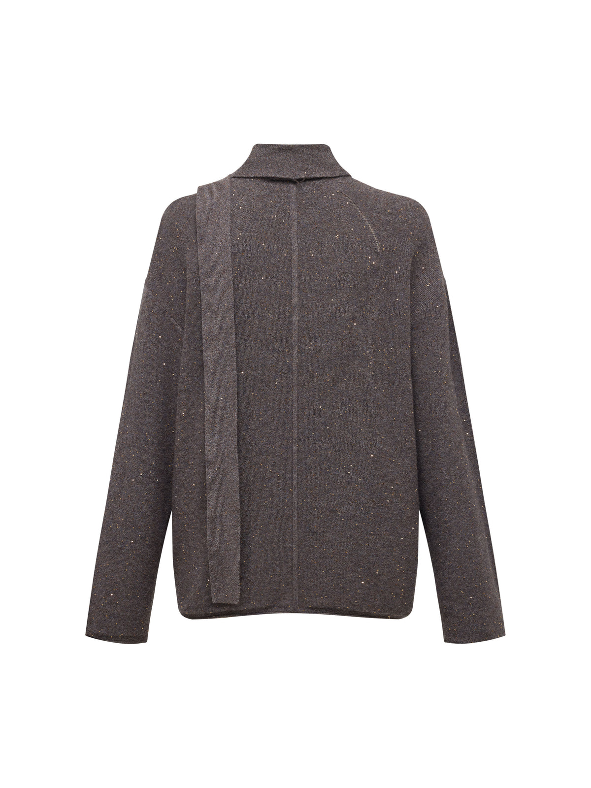 EP YAYING Heather Colorful-Dot Bow Cashmere Knit Top