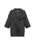 EP YAYING Openwork Shawl-Collar Cashmere Knit Top