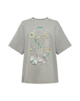 EP YAYING Stretch Comfortable Embroidered Short Sleeve Top