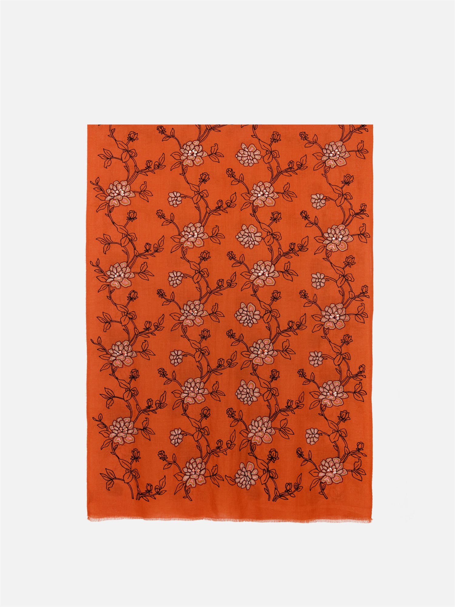EP YAYING India Co-Creation Embroidered Cashmere Scarf Shawl