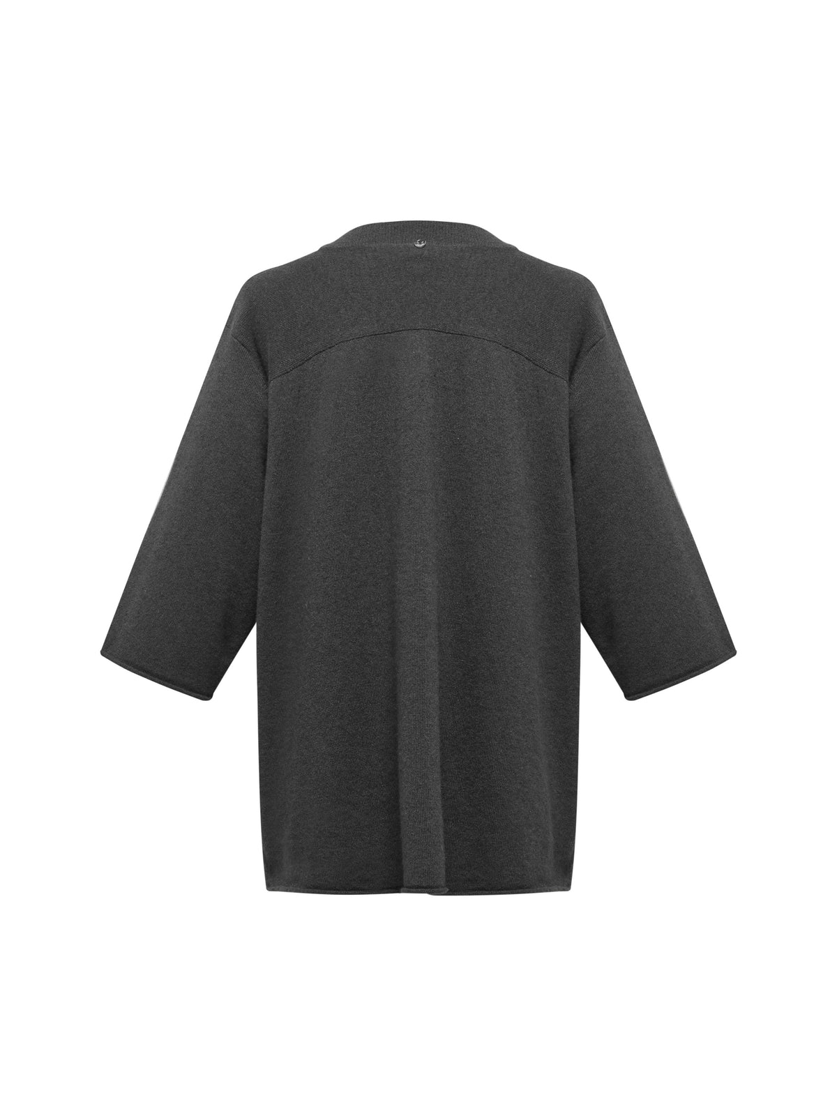 EP YAYING Openwork Shawl-Collar Cashmere Knit Top