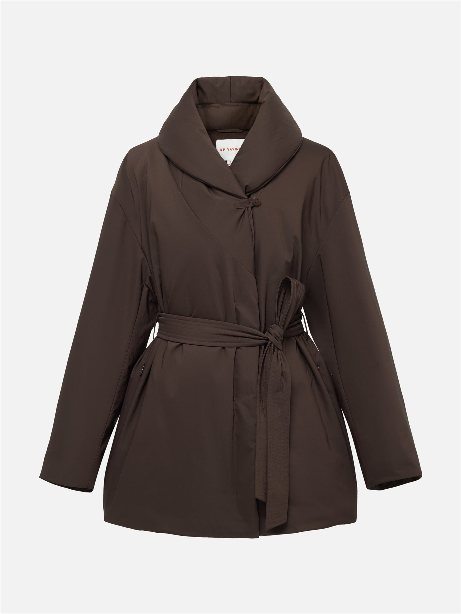 EP YAYING Shawl-Collar Belted Down Coat EGKIAY921AK