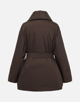 EP YAYING Shawl-Collar Belted Down Coat EGKIAY921AK