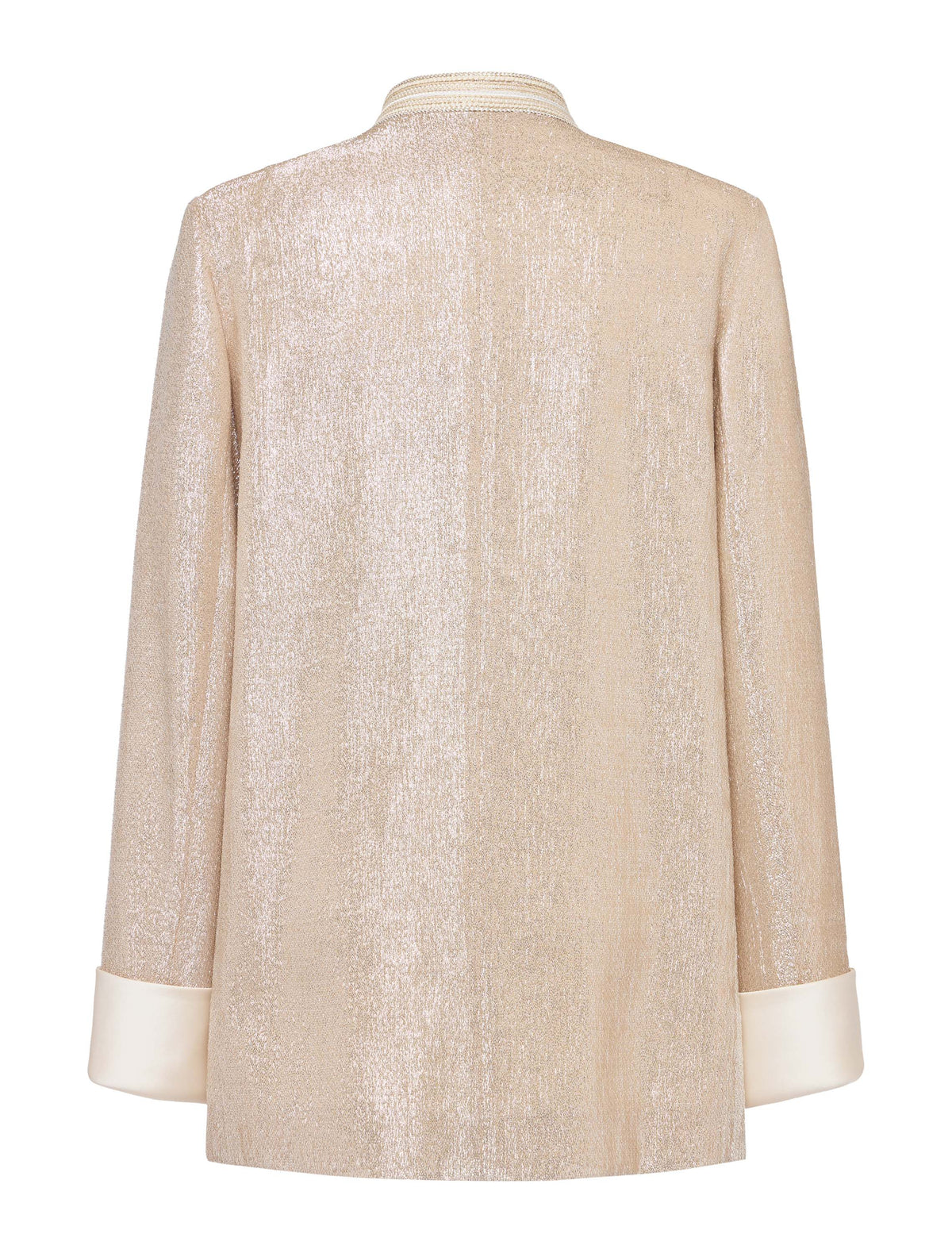 YAYING Champagne Metallic Open-Front Jacket