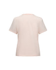 EP YAYING Bamboo Cotton Round Neck Embroidered Floral Short Sleeve Top