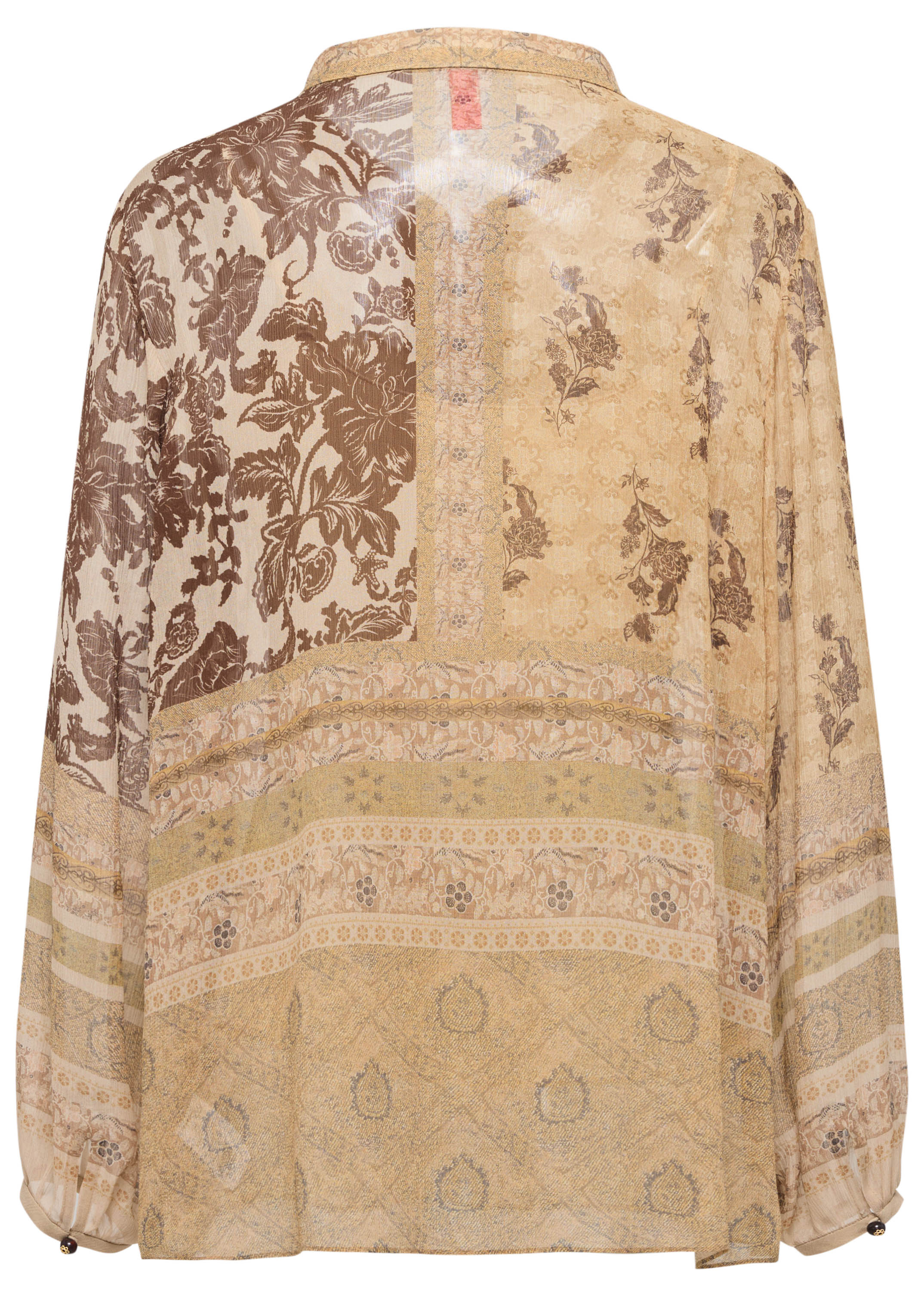 YAYING 100% Silk Peony Print Pullover Shirt