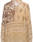 YAYING 100% Silk Peony Print Pullover Shirt