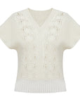 YAYING White Textured Knit Top