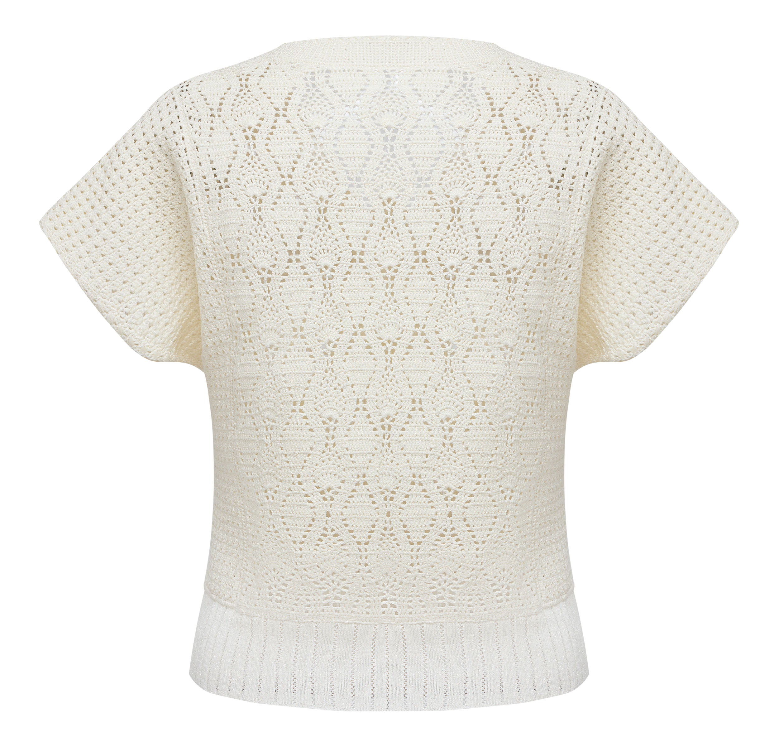 YAYING White Textured Knit Top