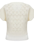 YAYING White Textured Knit Top