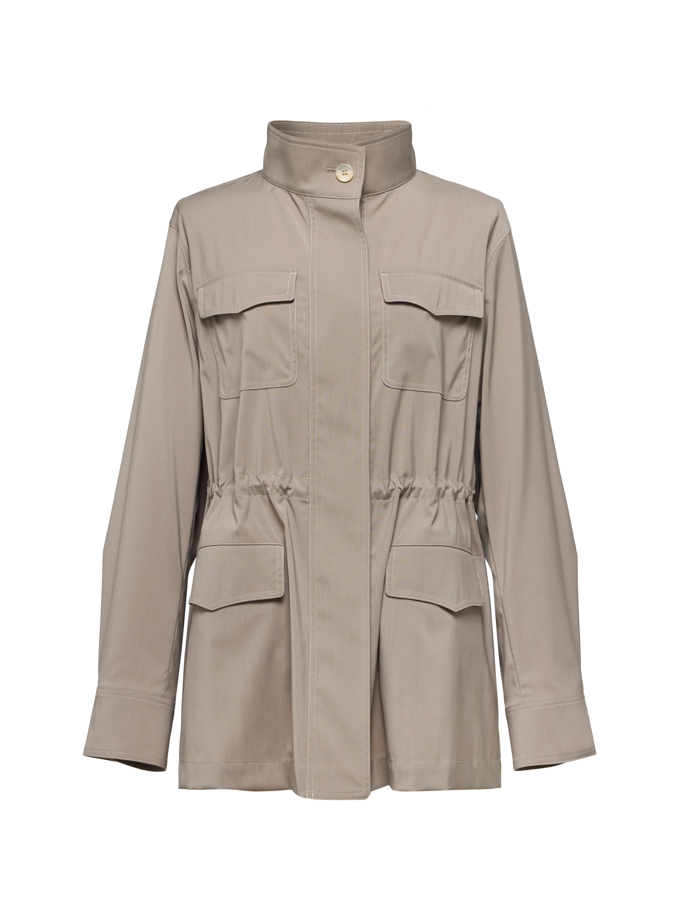 EP YAYING Wool Blend Stand Collar Jacket