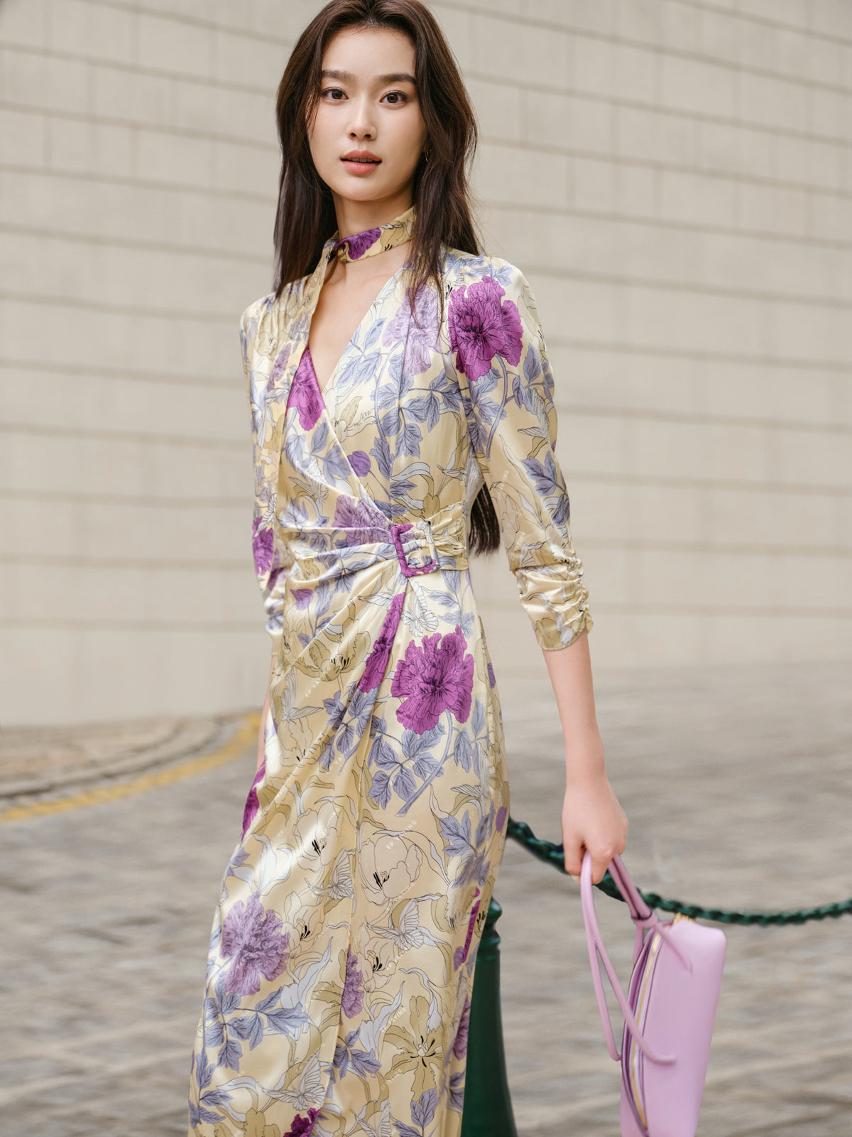 EP YAYING Chinese Style Silk Printed Dress