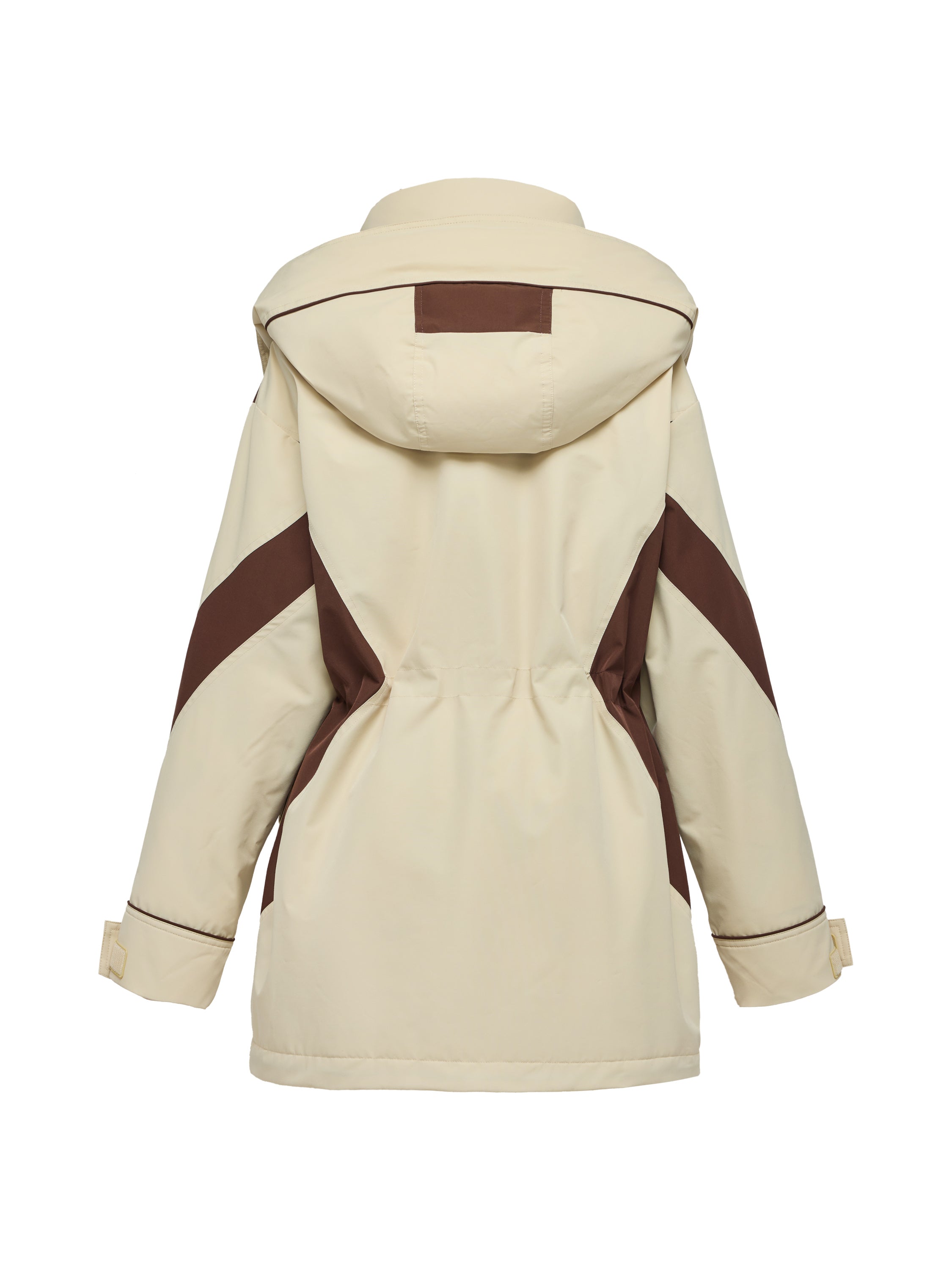 YAYING Beige Contrast Trim Coat