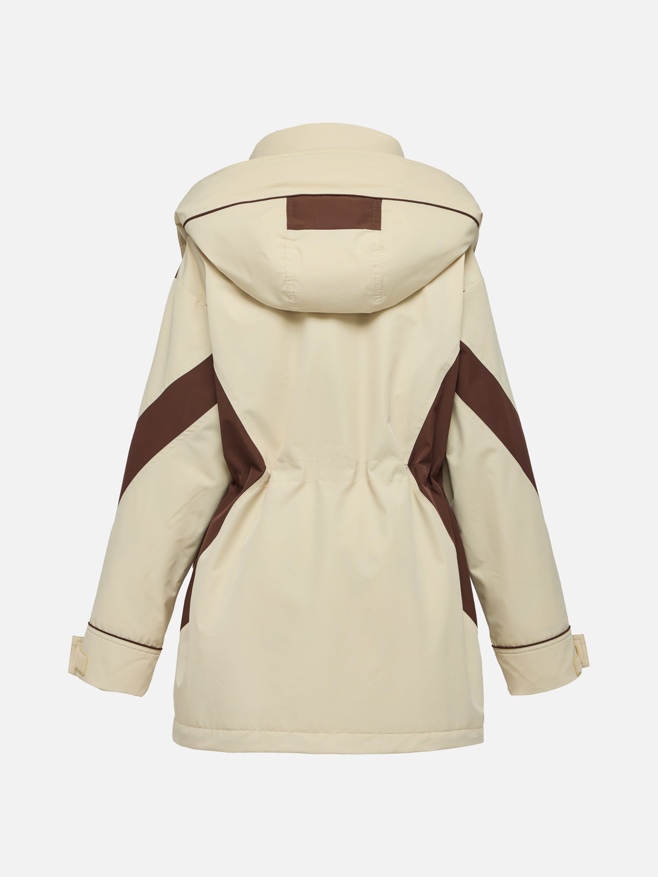 YAYING Beige Contrast Trim Coat
