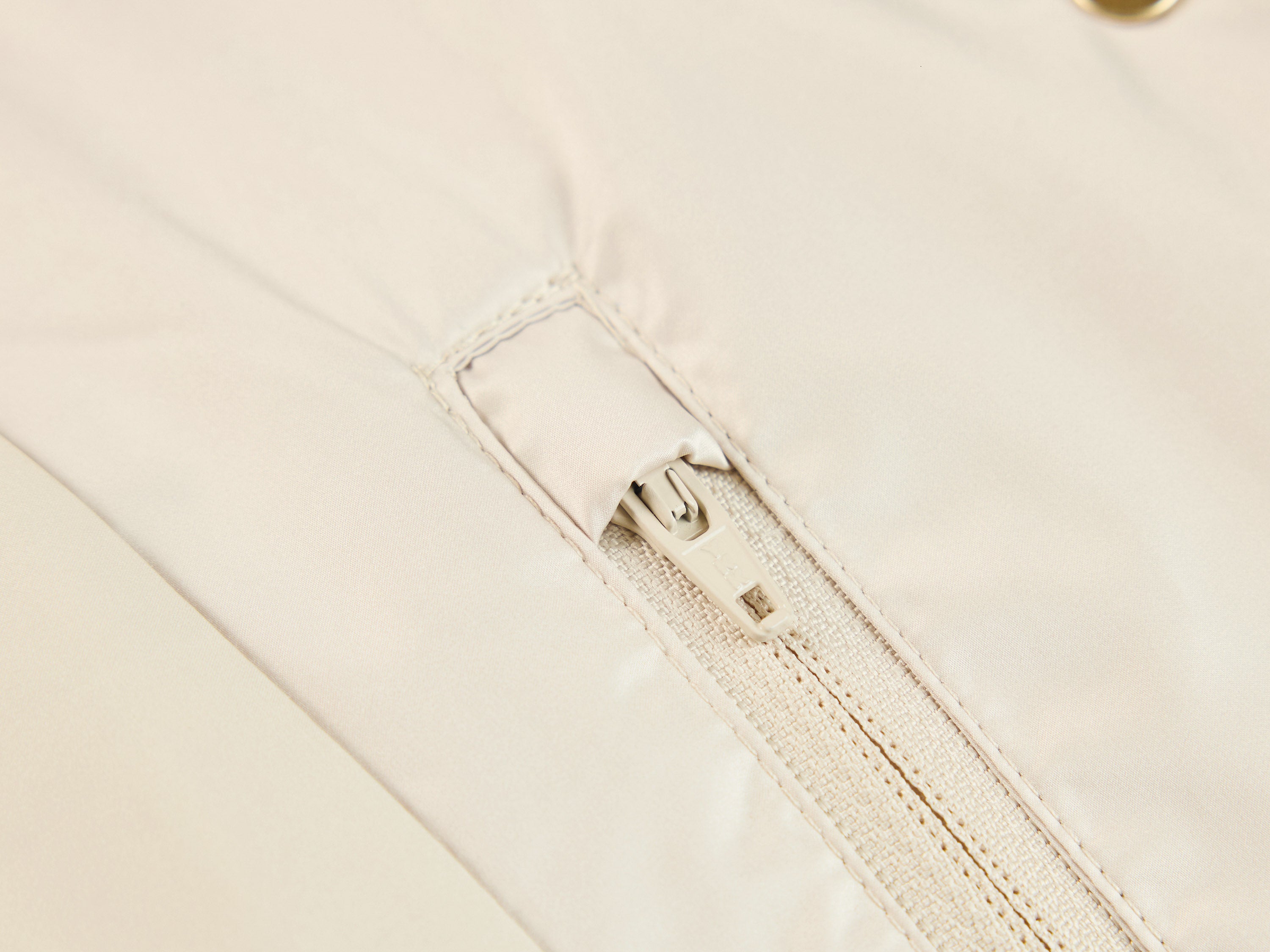 YAYING Beige Contrast Trim Coat