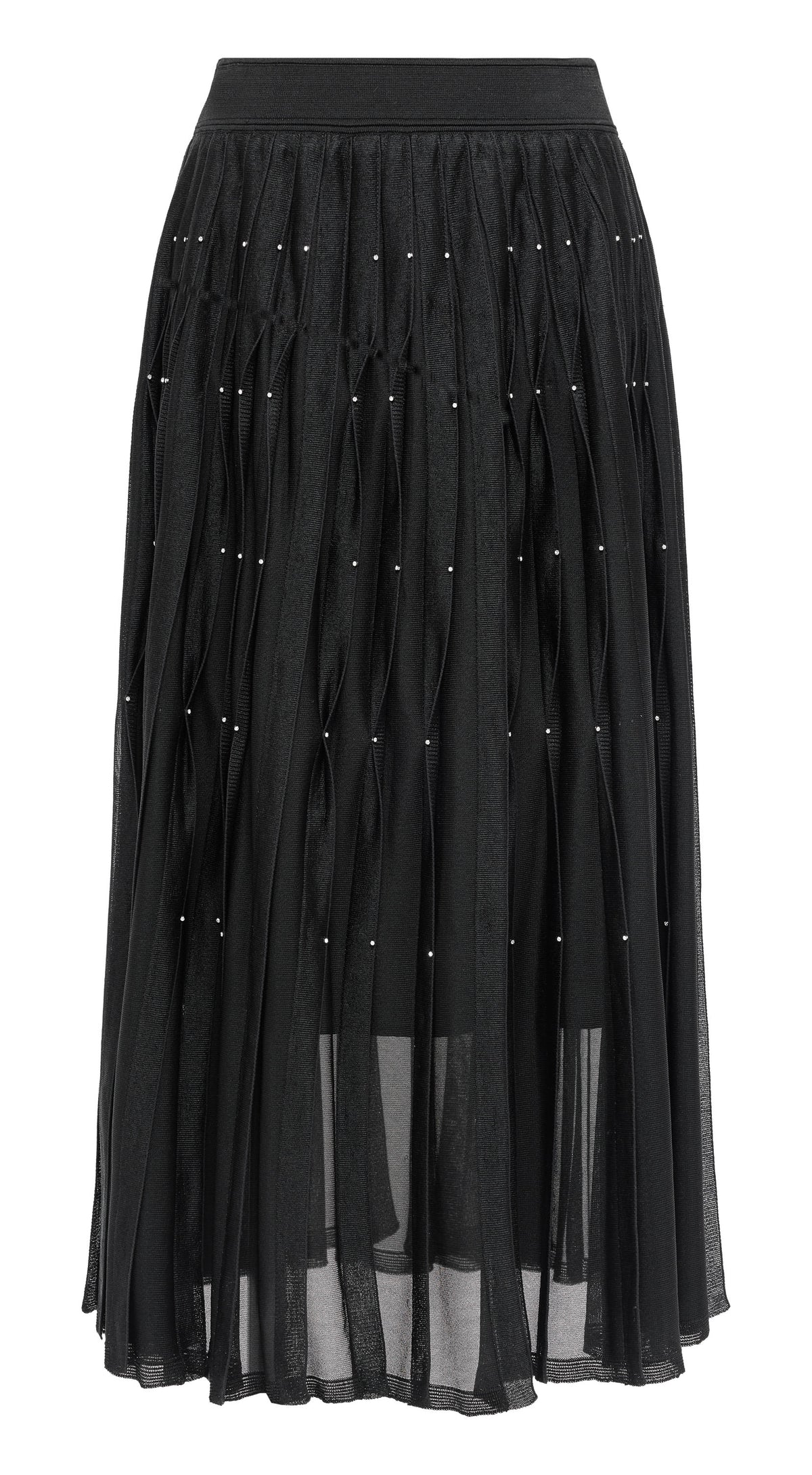 YAYING Embellished A-Line Pleated Midi Skirt