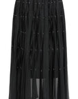 YAYING Embellished A-Line Pleated Midi Skirt