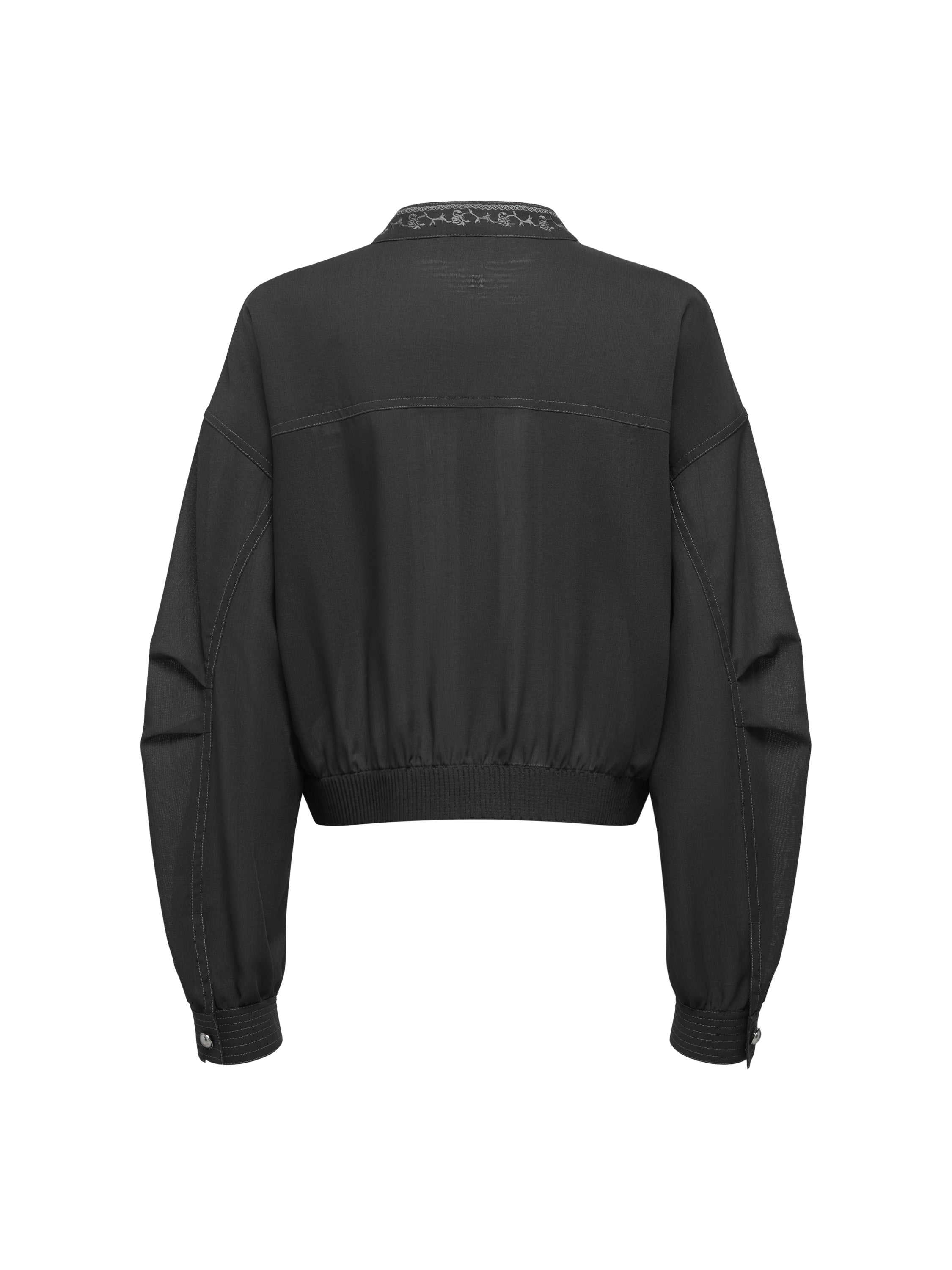 EP YAYING Black Wool Loose Fit Jacket