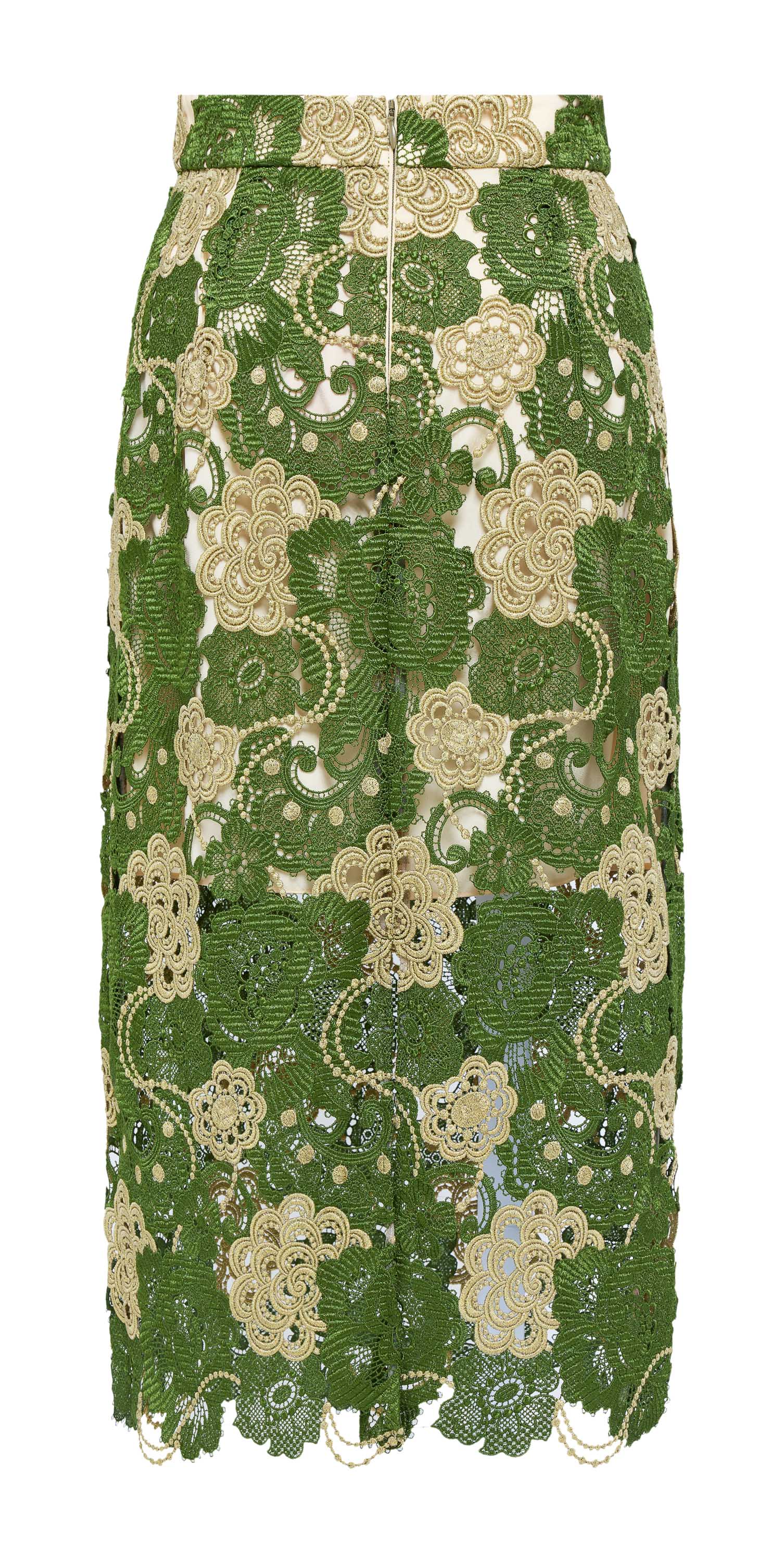 YAYING Green Floral Lace Skirt