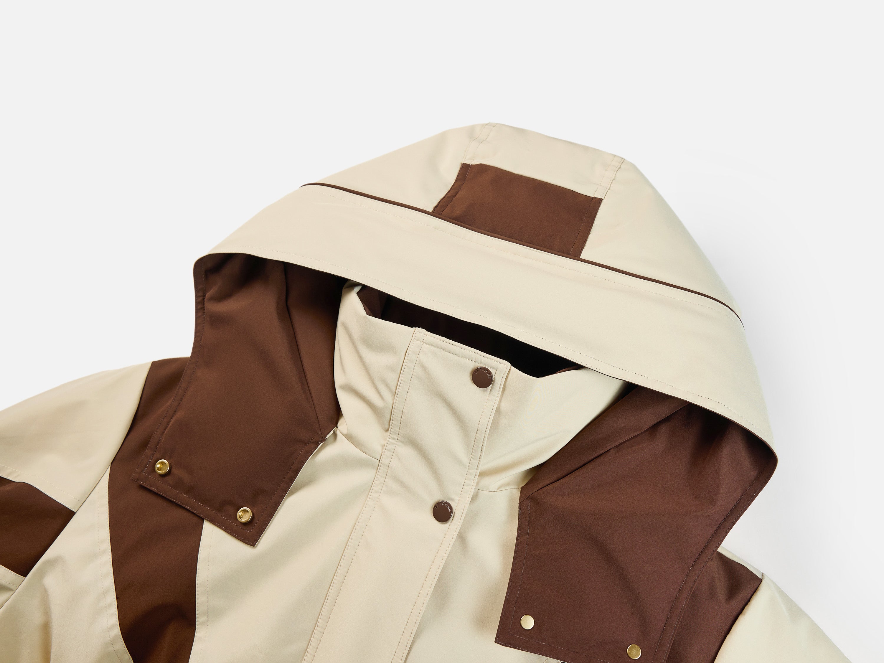 YAYING Beige Contrast Trim Coat